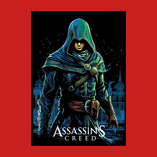 Мужской свитшот Assassins creed в капюшоне / Красный – фото 3