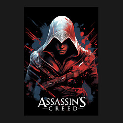 Свитшот хлопковый мужской Assassins creed красные пятна, цвет: черный — фото 2