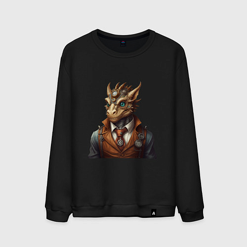 Мужской свитшот Дракон симпатик / Черный – фото 1