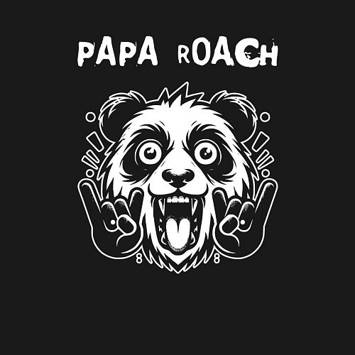 Мужской свитшот Papa Roach rock panda / Черный – фото 3