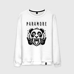 Свитшот хлопковый мужской Paramore - rock panda, цвет: белый