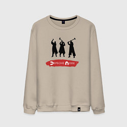 Свитшот хлопковый мужской Depeche Mode - Spirit band logos, цвет: миндальный