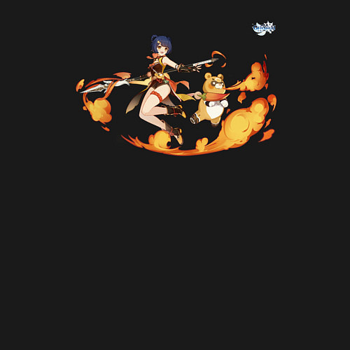 Мужской свитшот Мао Сян Лин из Геншин Импакт / Черный – фото 3