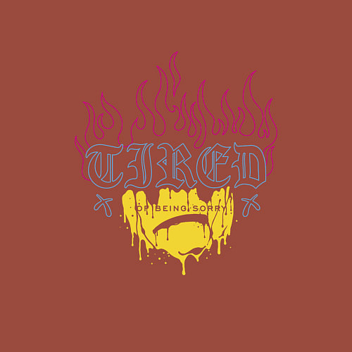 Мужской свитшот Устал сожалеть / Кирпичный – фото 3