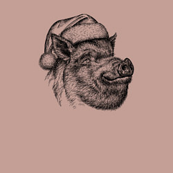 Свитшот хлопковый мужской Кабан новогодний, цвет: пыльно-розовый — фото 2