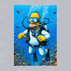 Свитшот хлопковый мужской Homer diving - ai art, цвет: меланж — фото 2