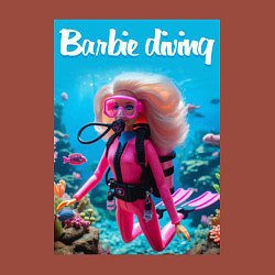 Свитшот хлопковый мужской Barbie diving - ai art, цвет: кирпичный — фото 2