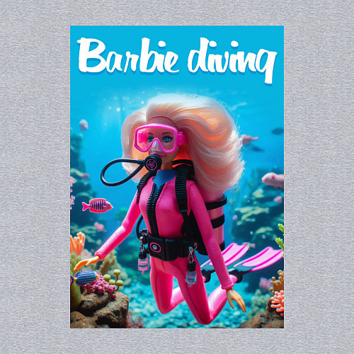 Мужской свитшот Barbie diving - ai art / Меланж – фото 3