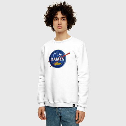 Мужской свитшот Рамен в стиле NASA / Белый – фото 3