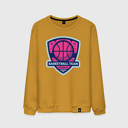 Свитшот хлопковый мужской Баскетбольная командная лига, цвет: горчичный