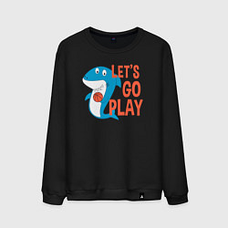 Свитшот хлопковый мужской Давай играть в баскетбол, цвет: черный