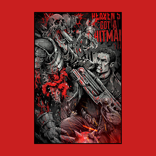 Мужской свитшот Painkiller and demon - comix style / Красный – фото 3