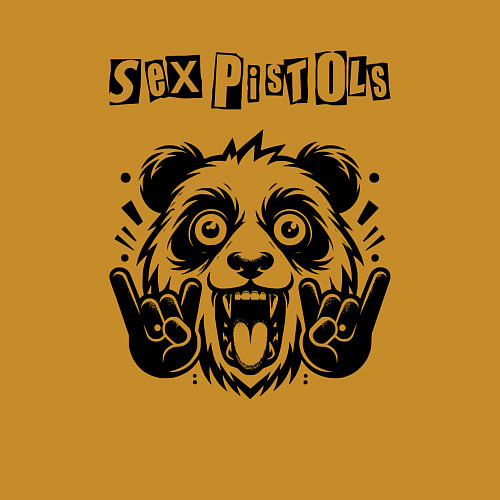 Мужской свитшот Sex Pistols - rock panda / Горчичный – фото 3