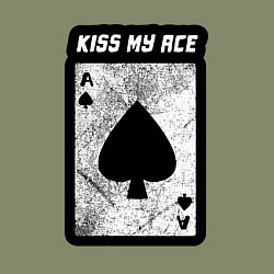 Свитшот хлопковый мужской Поцелуй мой туз, цвет: авокадо — фото 2