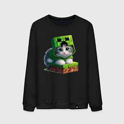 Мужской свитшот Kitten creeper collaboration - ai art