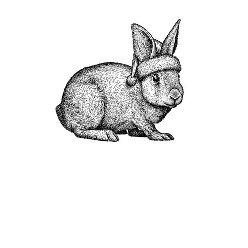 Мужской свитшот Заяц новогодний / Белый – фото 3