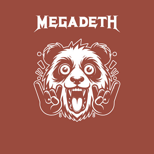Мужской свитшот Megadeth rock panda / Кирпичный – фото 3