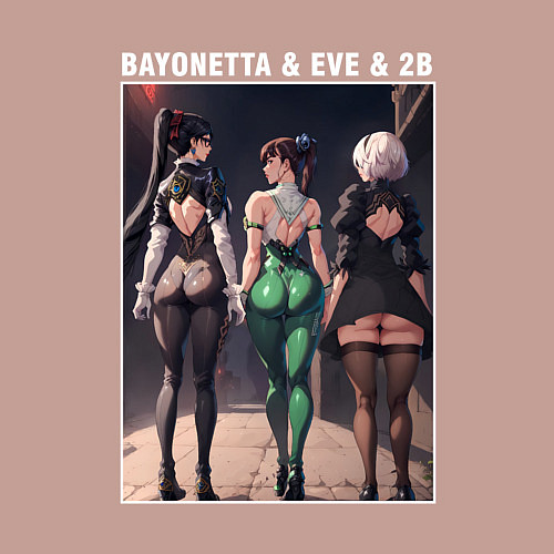 Мужской свитшот Eva 2b Bayonetta / Пыльно-розовый – фото 3