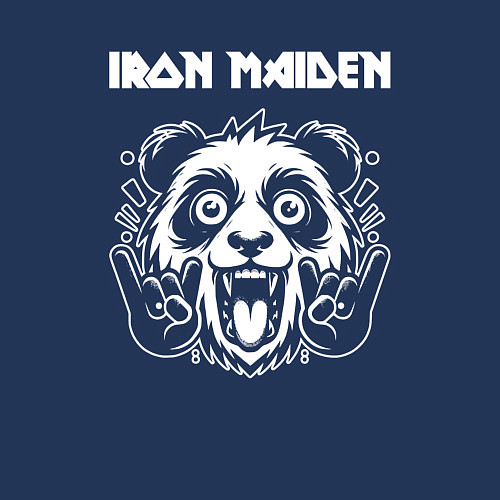Мужской свитшот Iron Maiden rock panda / Тёмно-синий – фото 3
