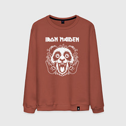 Свитшот хлопковый мужской Iron Maiden rock panda, цвет: кирпичный