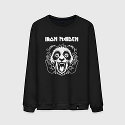 Свитшот хлопковый мужской Iron Maiden rock panda, цвет: черный