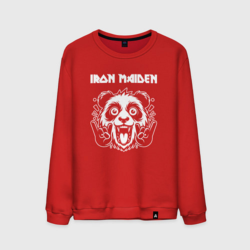 Мужской свитшот Iron Maiden rock panda / Красный – фото 1