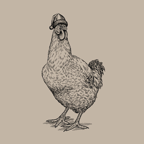 Мужской свитшот Новогодняя курочка / Миндальный – фото 3