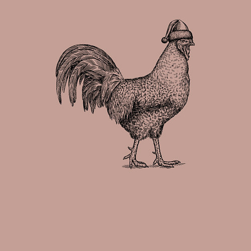 Мужской свитшот Новогодний петух / Пыльно-розовый – фото 3