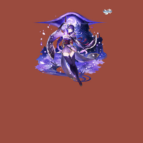 Мужской свитшот Сёгун Райдэн из Геншин Импакт / Кирпичный – фото 3