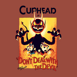 Свитшот хлопковый мужской Капхед - дьявол, цвет: кирпичный — фото 2