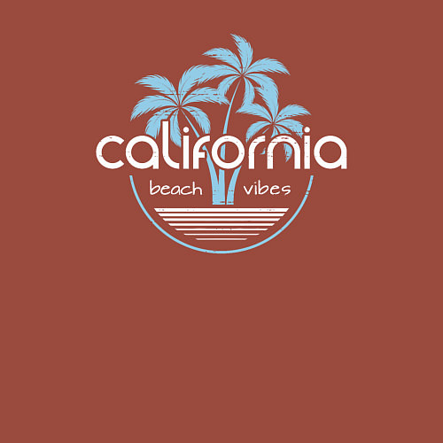 Мужской свитшот California beach / Кирпичный – фото 3