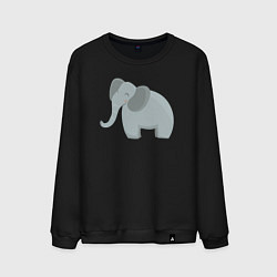 Свитшот хлопковый мужской Улыбка слона, цвет: черный