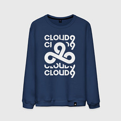 Свитшот хлопковый мужской Cloud9 - in logo, цвет: тёмно-синий