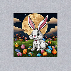 Свитшот хлопковый мужской Пасха при луне, цвет: меланж — фото 2