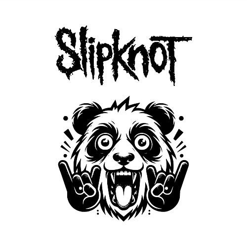 Мужской свитшот Slipknot - rock panda / Белый – фото 3