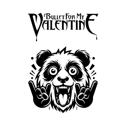 Мужской свитшот Bullet For My Valentine - rock panda / Белый – фото 3