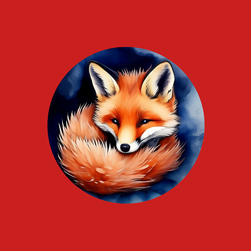 Мужской свитшот Лисенок в норе клубочком / Красный – фото 3