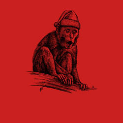 Свитшот хлопковый мужской Новогодний примат, цвет: красный — фото 2