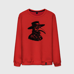 Свитшот хлопковый мужской Человек в маске чумного доктора, цвет: красный