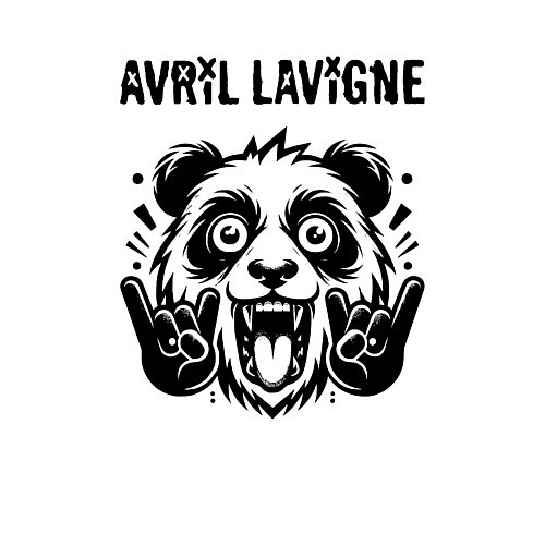 Мужской свитшот Avril Lavigne - rock panda / Белый – фото 3