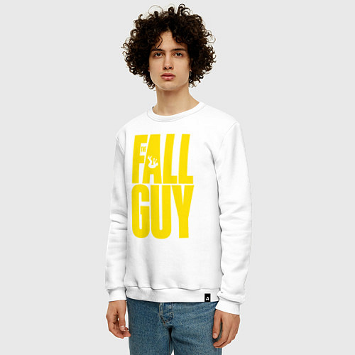 Мужской свитшот The fall guy logo / Белый – фото 3