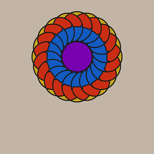 Мужской свитшот Колесо геометрии / Миндальный – фото 3