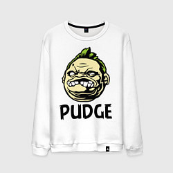 Свитшот хлопковый мужской Pudge Face, цвет: белый