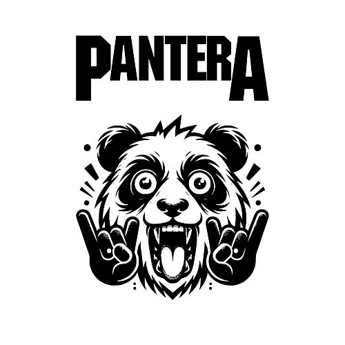 Мужской свитшот Pantera - rock panda / Белый – фото 3