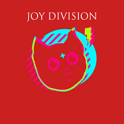 Свитшот хлопковый мужской Joy Division rock star cat, цвет: красный — фото 2