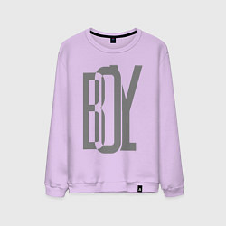 Свитшот хлопковый мужской Слово из больших букв - boy, цвет: лаванда