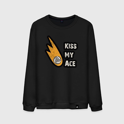 Мужской свитшот Kiss my ace volleyball / Черный – фото 1