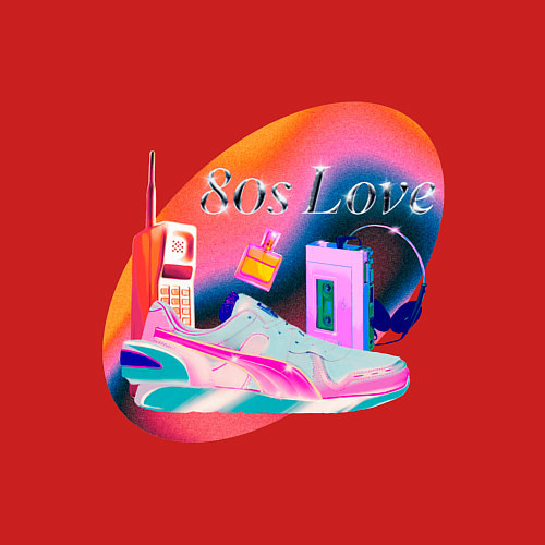 Мужской свитшот 80s Love / Красный – фото 3