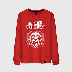 Свитшот хлопковый мужской Five Finger Death Punch rock panda, цвет: красный