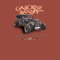 Свитшот хлопковый мужской Хот род и надпись живи быстро, цвет: кирпичный — фото 2